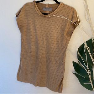 ZARA Suede Scoop Neck Top